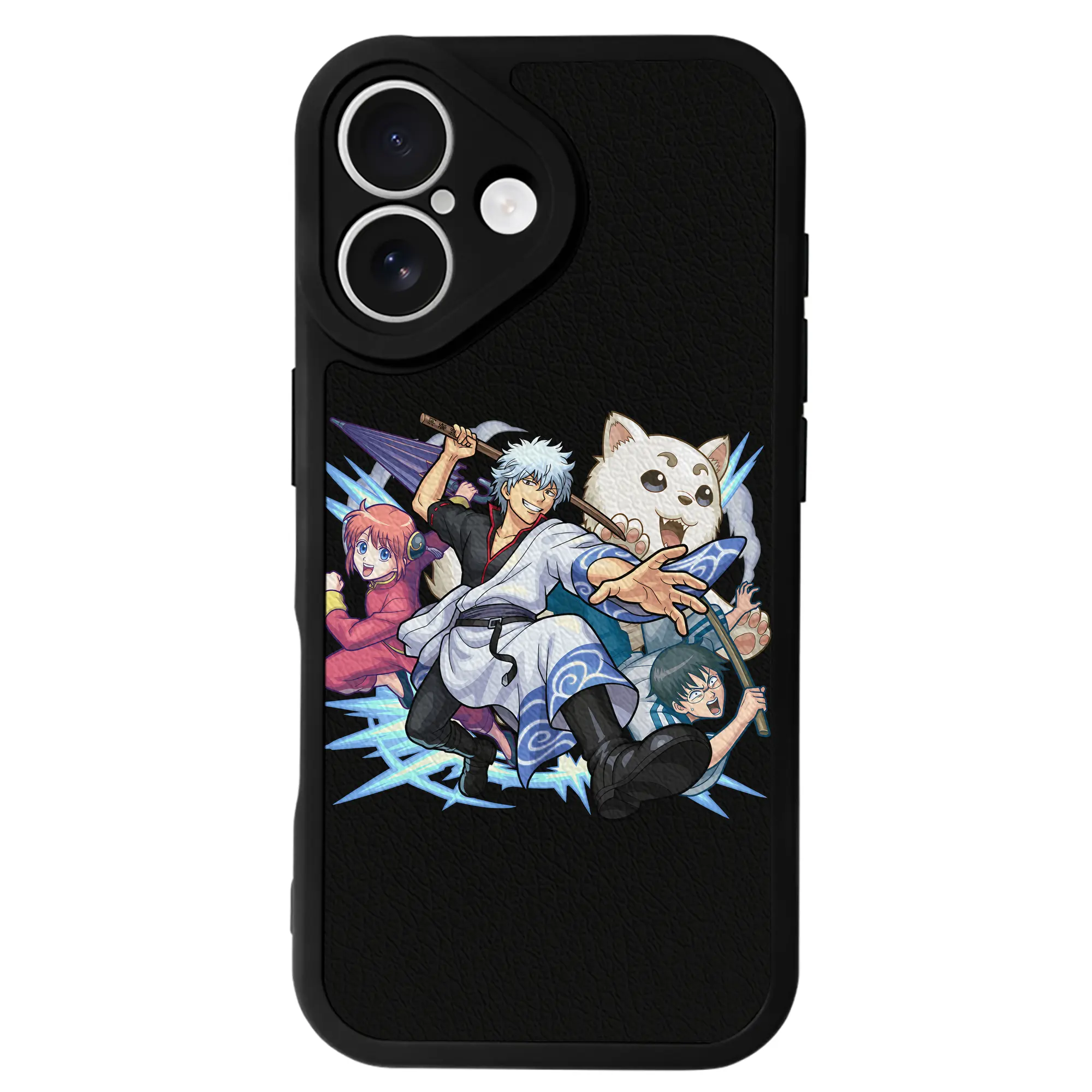 銀魂 グッズ 坂田 銀時 - IPhone 16シリーズ対応 ・ シリコンスマホケース ・ レザー調 ・ 高精度フィット ・ 耐衝撃 ・ ワイヤレス充電対応 ・ 精密カット